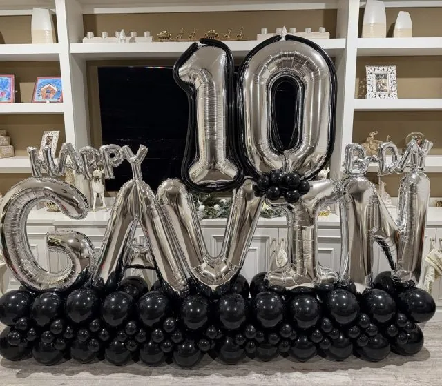 Custom Letter & Number Balloon Stack El Dorado Hills CA