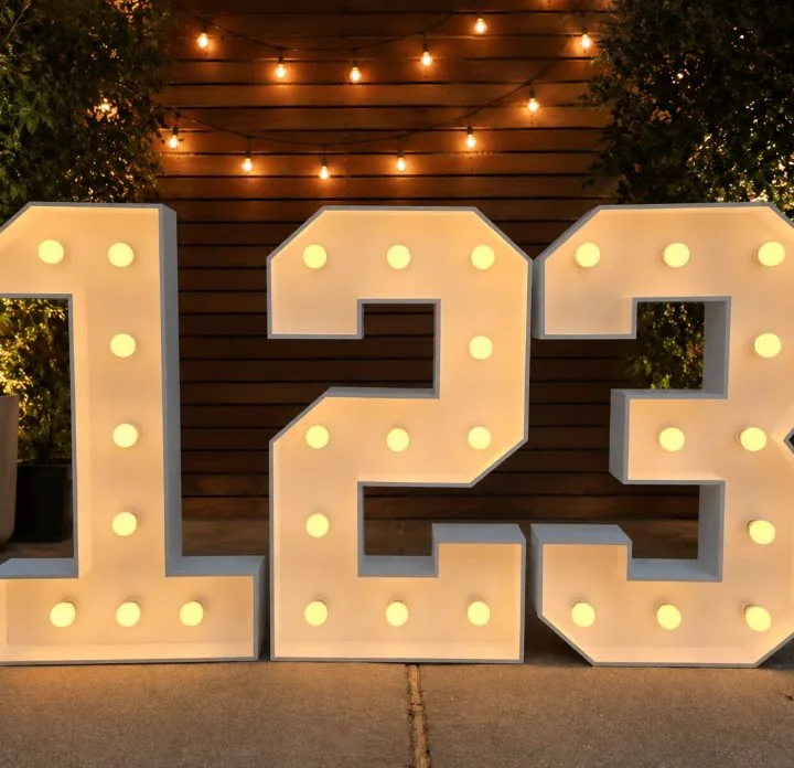 Marquee & Light-Up Numbers in El Dorado Hills CA by Air Up Balloons
