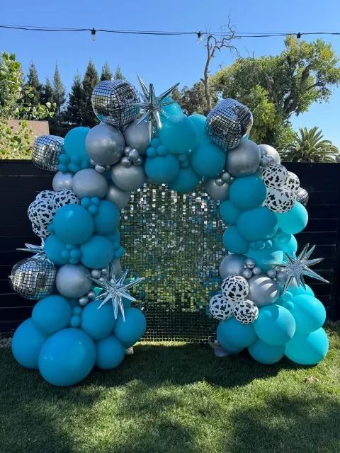 Shimmer wall balloon backdrop in Sacramento CA