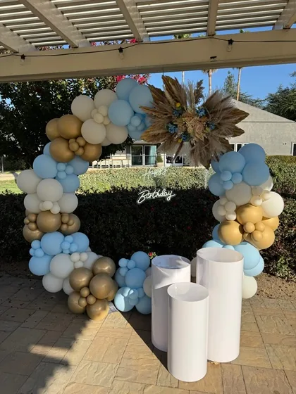 50th birthday balloon setup Sacramento balloon decorator